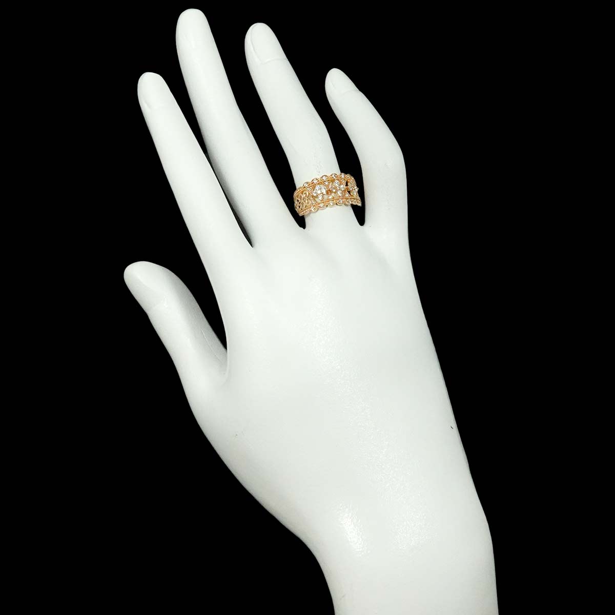Diamond 0.43ct Ring 18K PG Pink Gold 750 Size6.25-6.5(US)