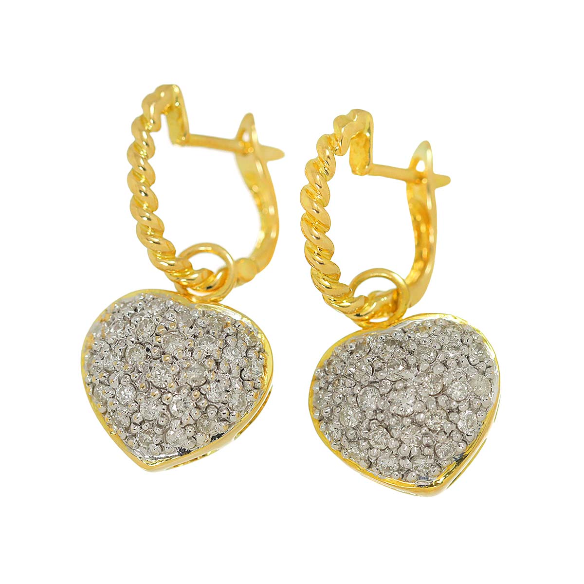 Diamond Earrings Pierced 18K YG Yellow Gold 750