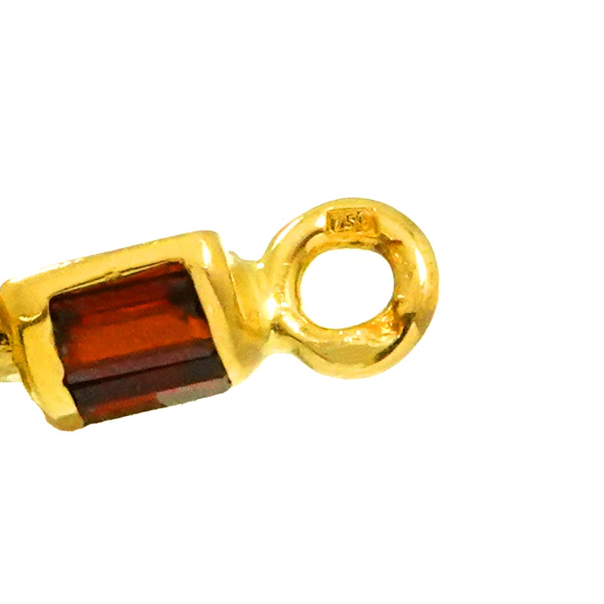 Garnet Necklace 18K YG Yellow Gold 750