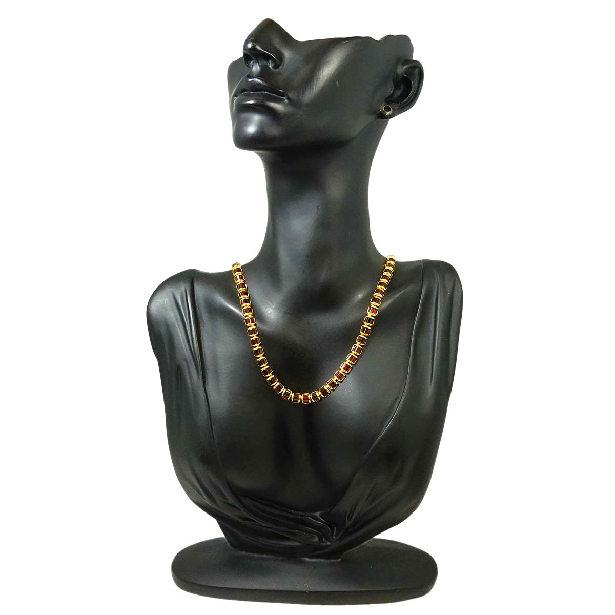 Garnet Necklace 18K YG Yellow Gold 750