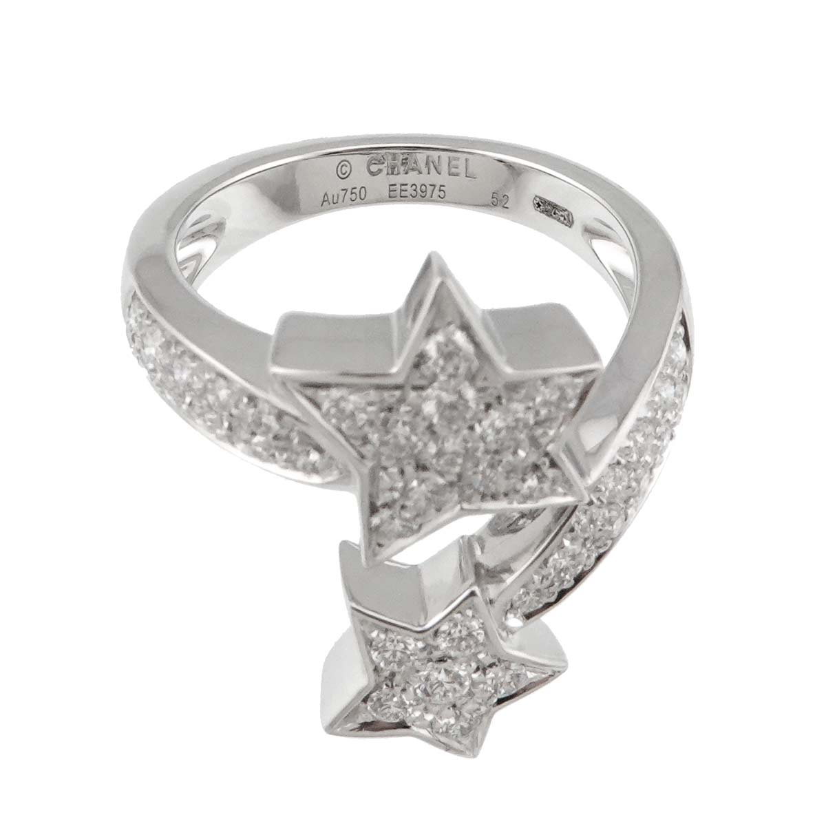 CHANEL Comet Diamond Ring 18K White Gold 750 size52 5.75-6(US)