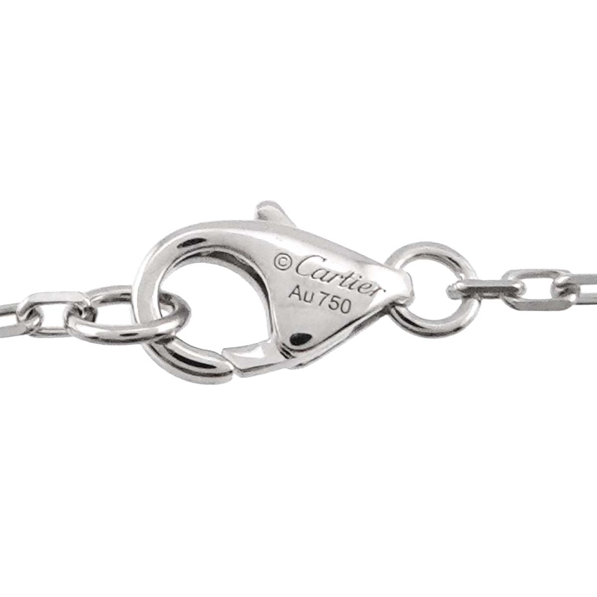 Love Pave Diamond Necklace 18K K18 WG White Gold 750