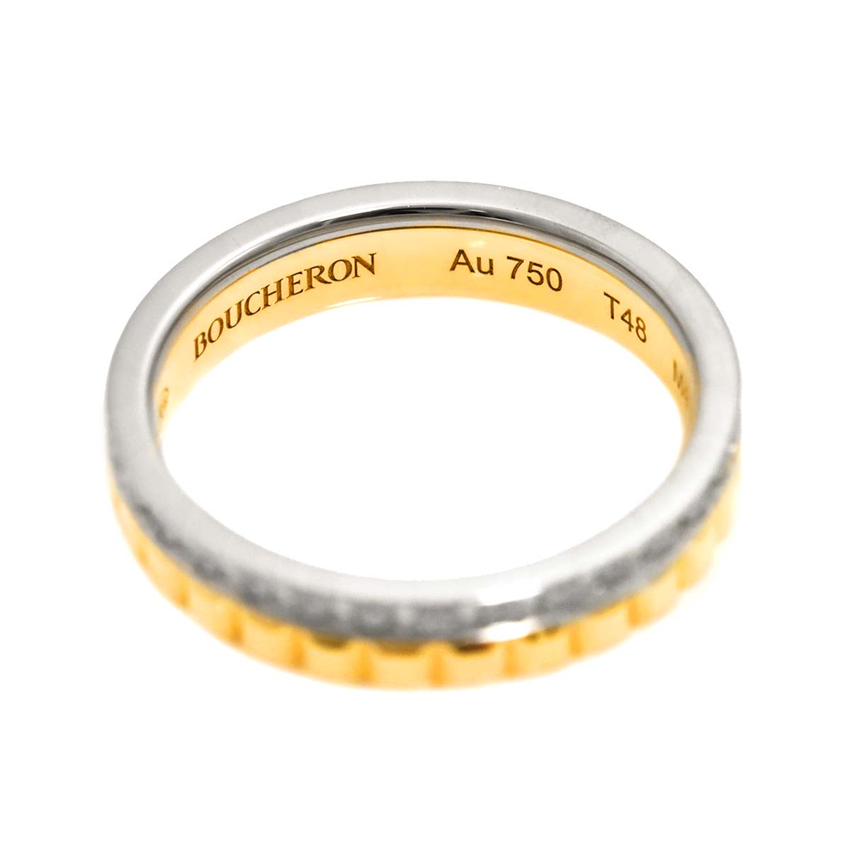 Quatre RADIANT Diamond Ring 18K WG YG 750 Size48 4.5(US)