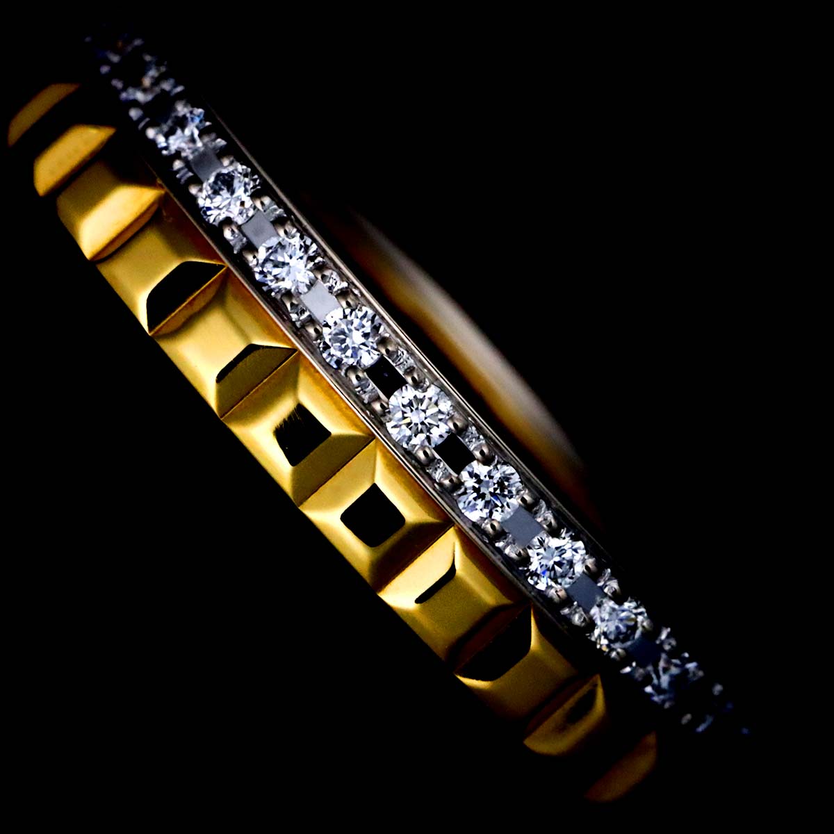 Quatre RADIANT Diamond Ring 18K WG YG 750 Size48 4.5(US)