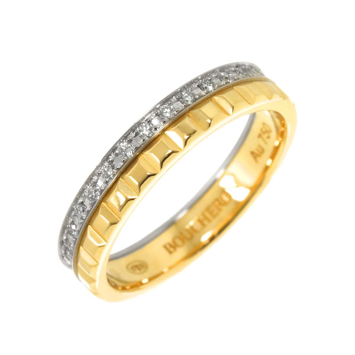Quatre RADIANT Diamond Ring 18K WG YG 750 Size48 4.5(US)