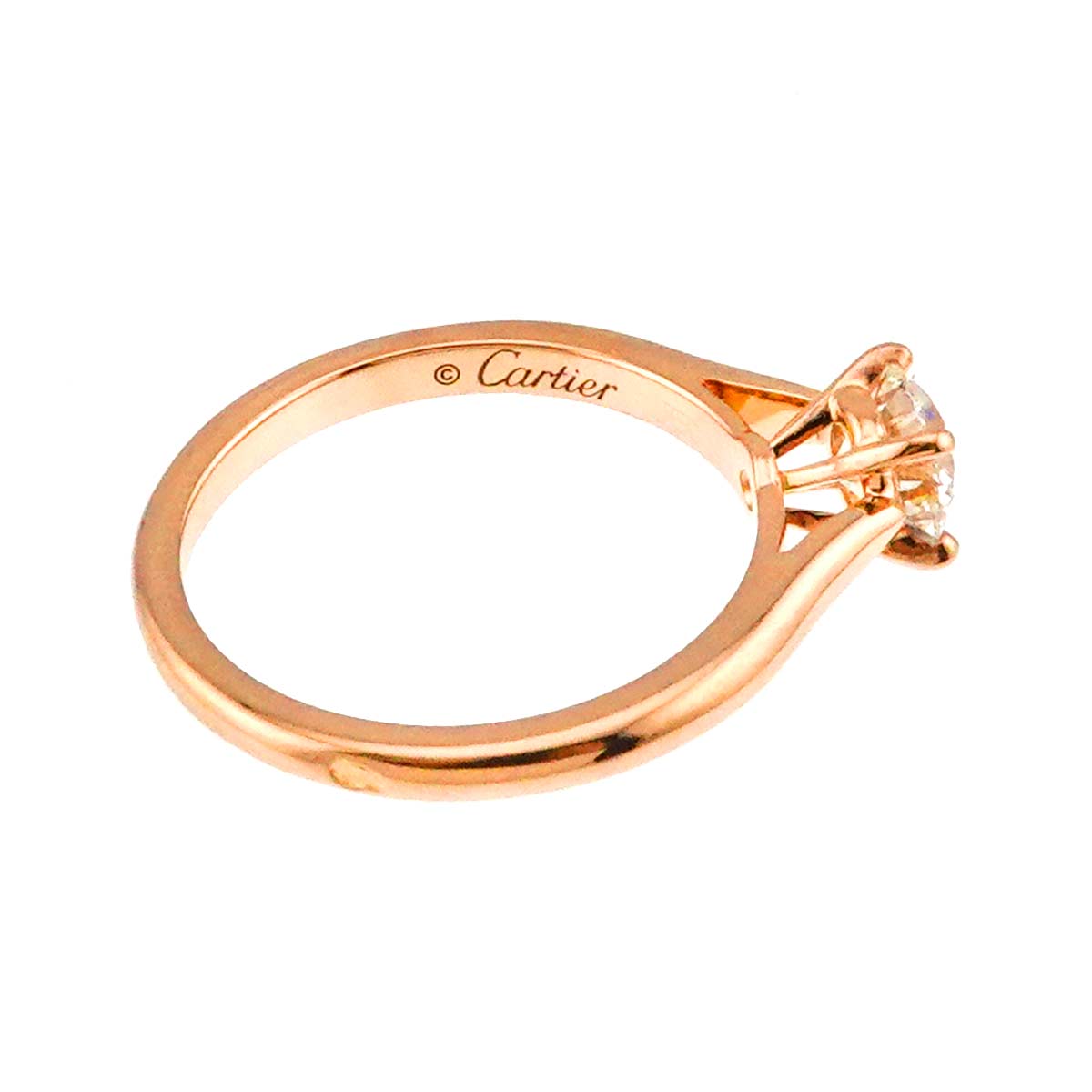 Solitaire Diamond 0.50ct H/VS1/3EX Ring 18K PG size48 4.5(US)