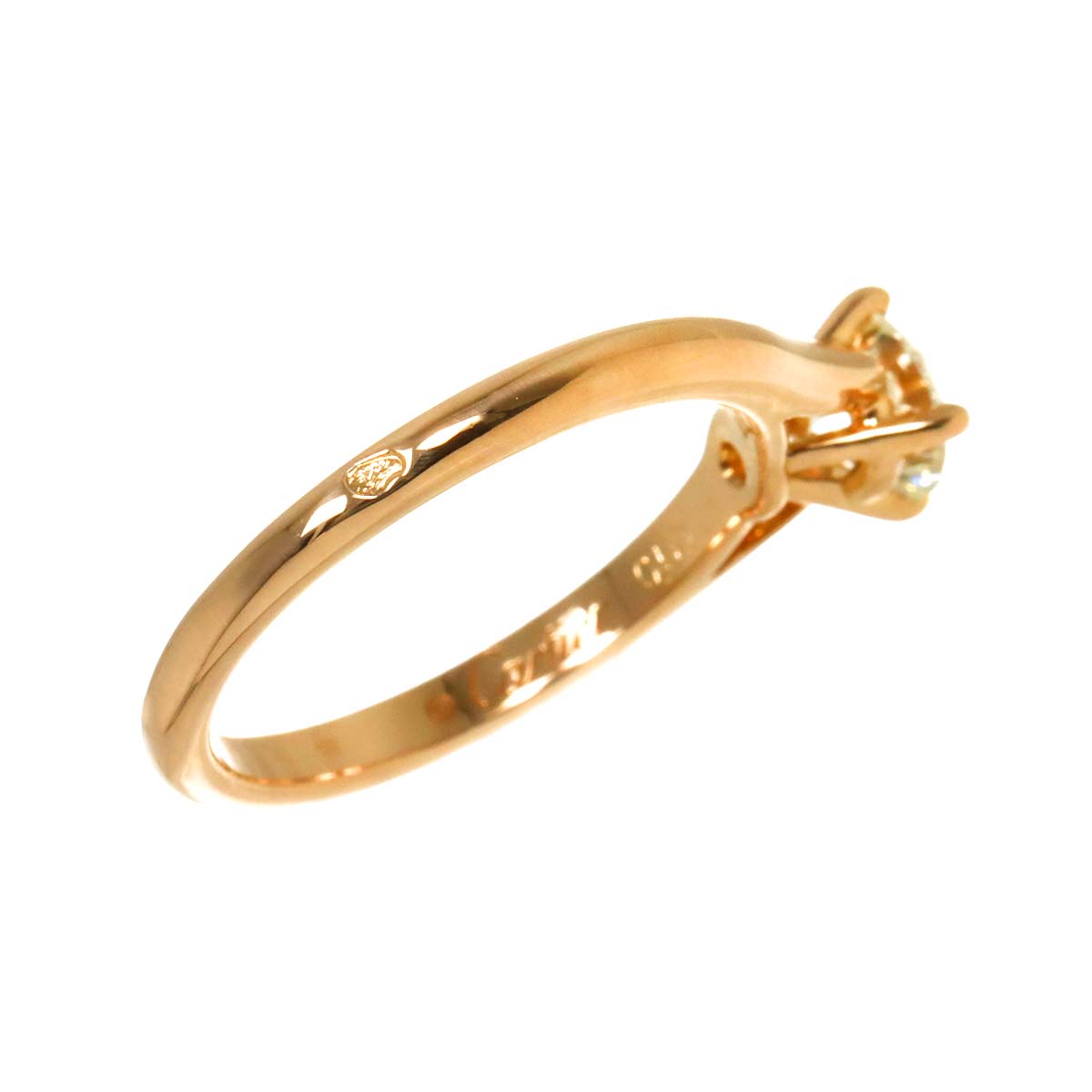 Solitaire Diamond 0.50ct H/VS1/3EX Ring 18K PG size48 4.5(US)