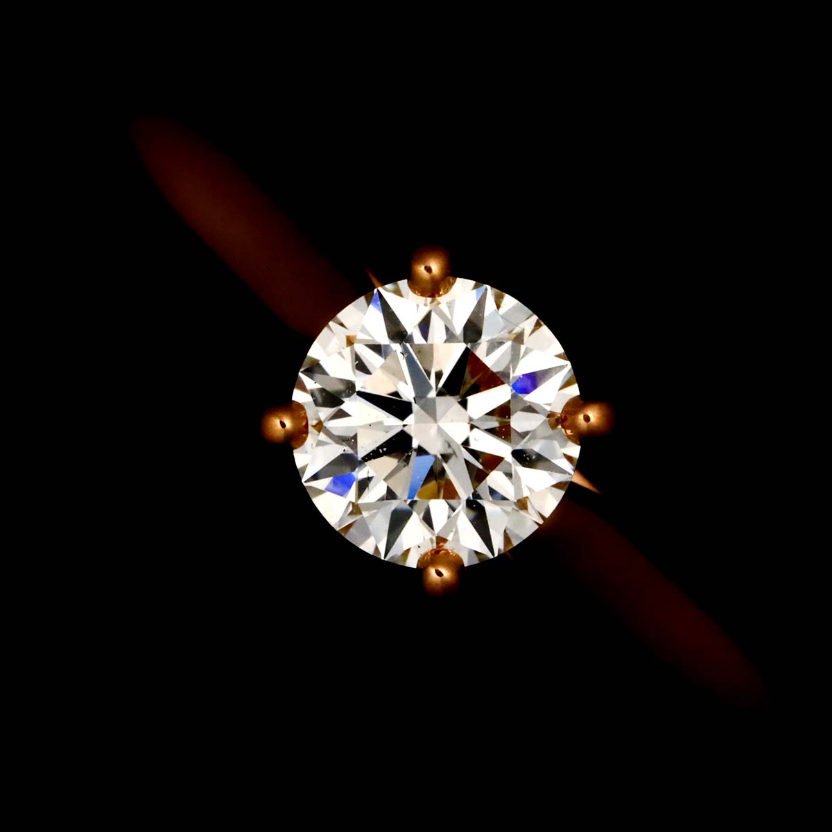 Solitaire Diamond 0.50ct H/VS1/3EX Ring 18K PG size48 4.5(US)