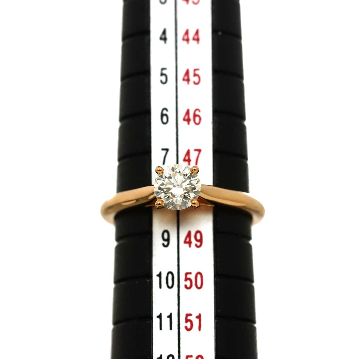 Solitaire Diamond 0.50ct H/VS1/3EX Ring 18K PG size48 4.5(US)