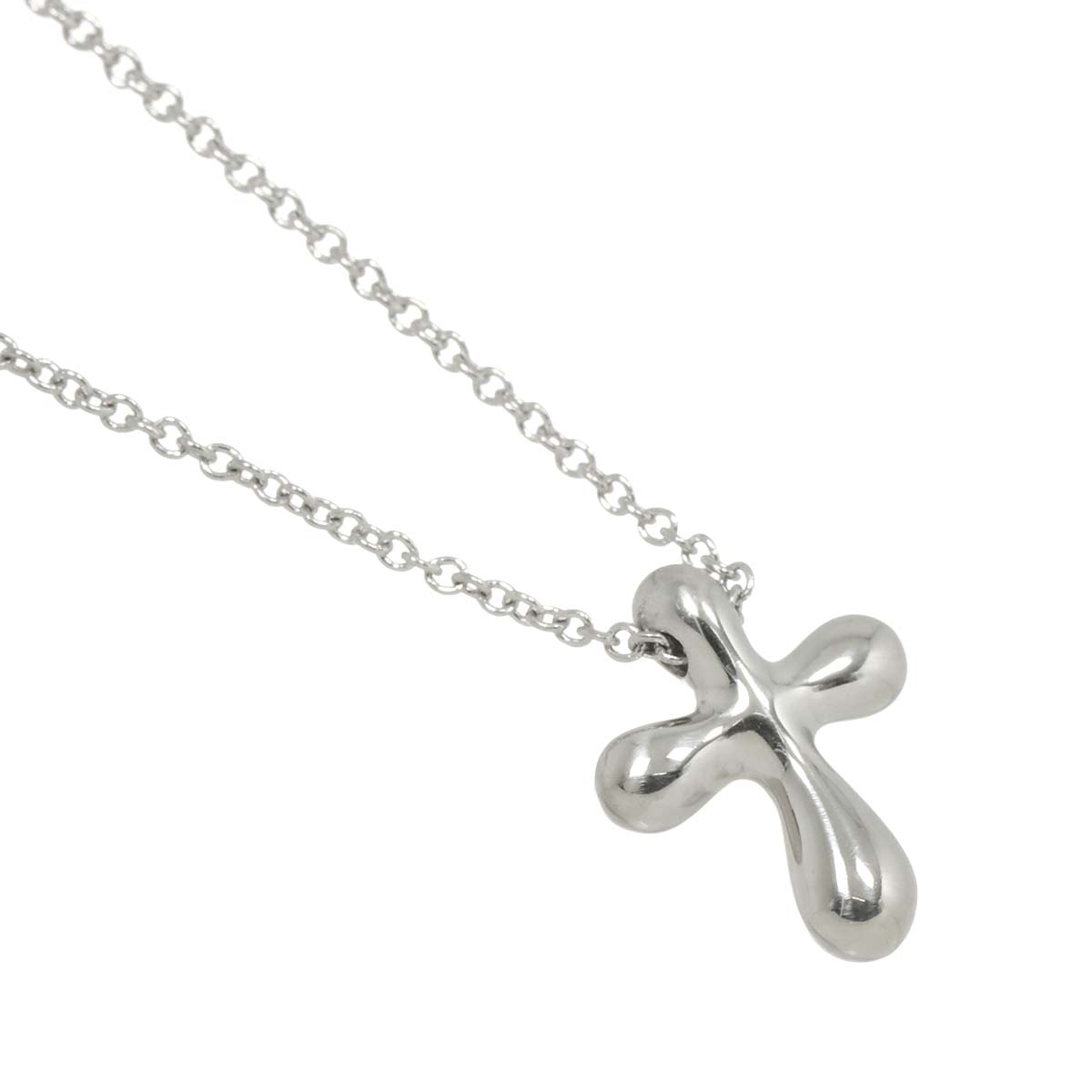 Small Cross Necklace Platinum