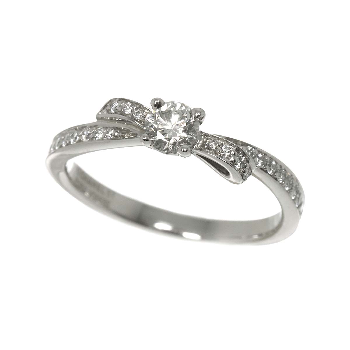 RUBAN Diamond 0.25ct E/VVS2/3EX Ring Pt size51 5.5-5.75(US)