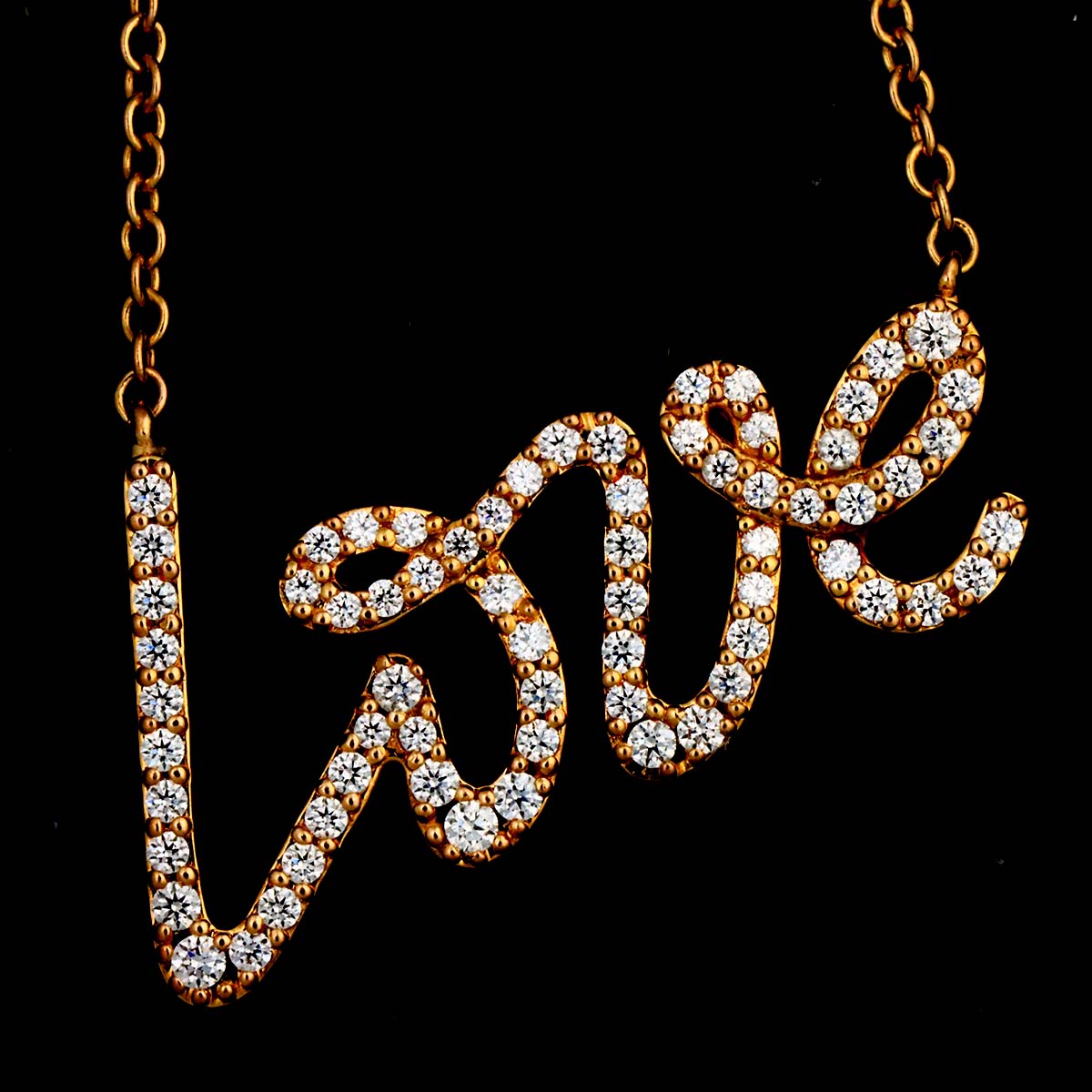 Graffiti Love Diamond Necklace 18K PG 750