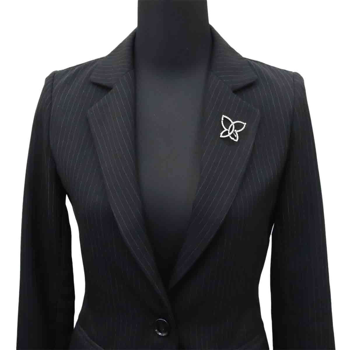 Diamond Brooch 18K White Gold 750