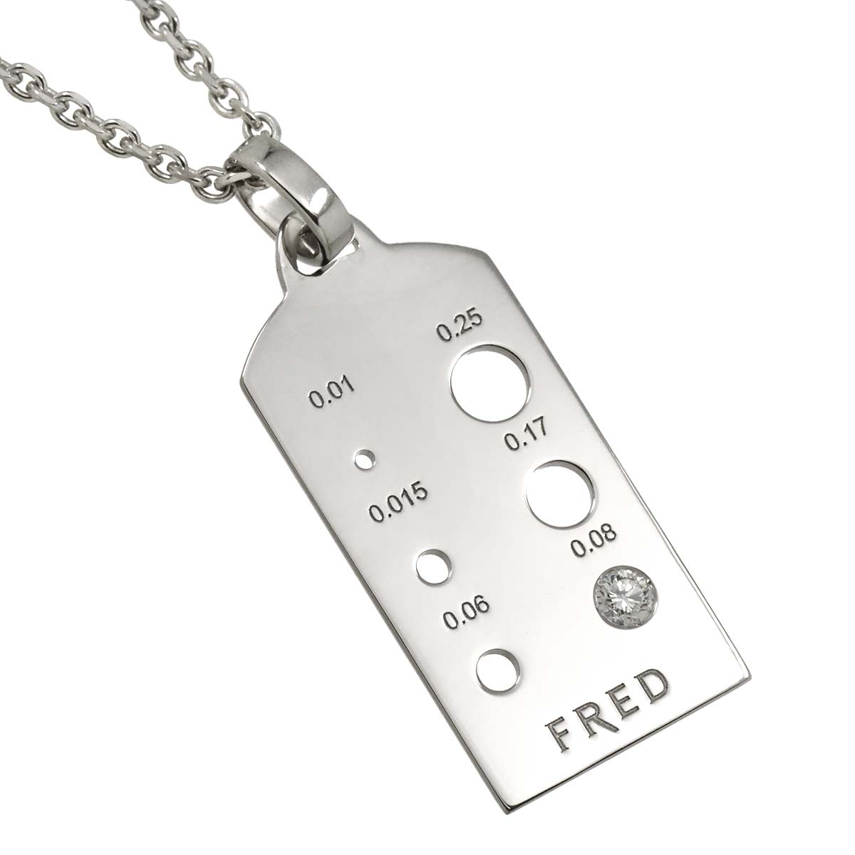 Diamond 0.08ct Necklace 18K WG 750