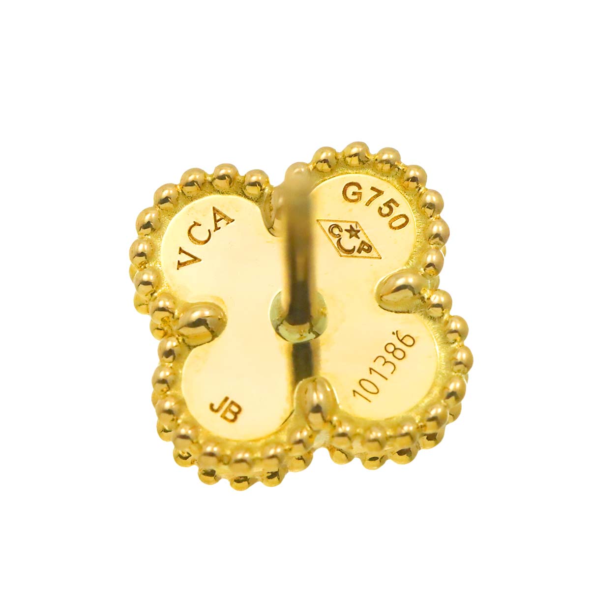 Sweet Alhambra Mother of Pearl Earrings Pierced 18K YG