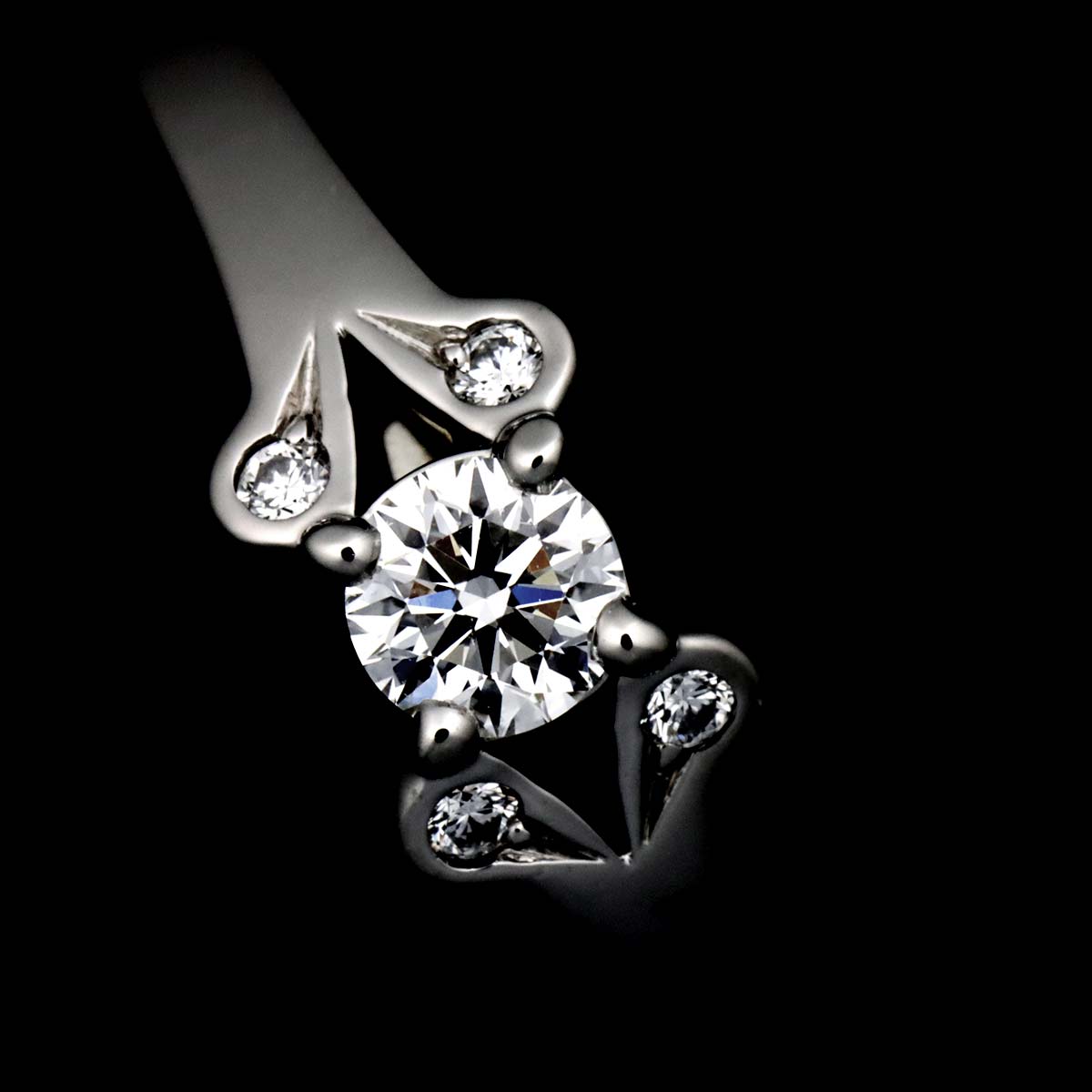 Ballerine Diamond 0.19ct D/VVS1/3EX Ring Pt Size53 6.25-6.5(US)