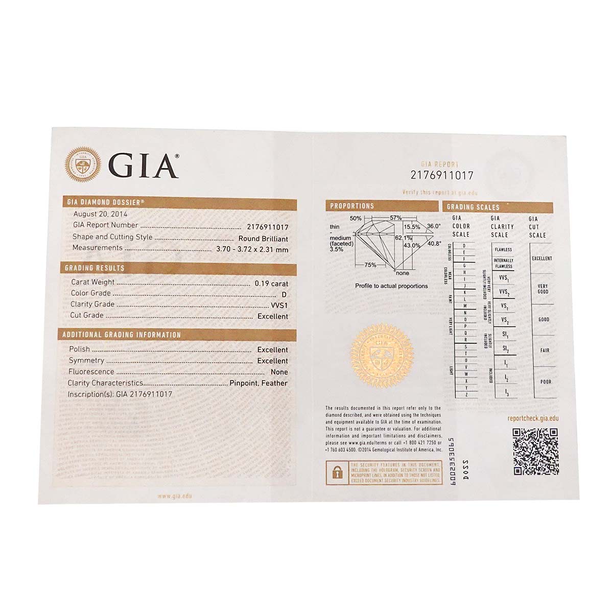 Ballerine Diamond 0.19ct D/VVS1/3EX Ring Pt Size53 6.25-6.5(US)