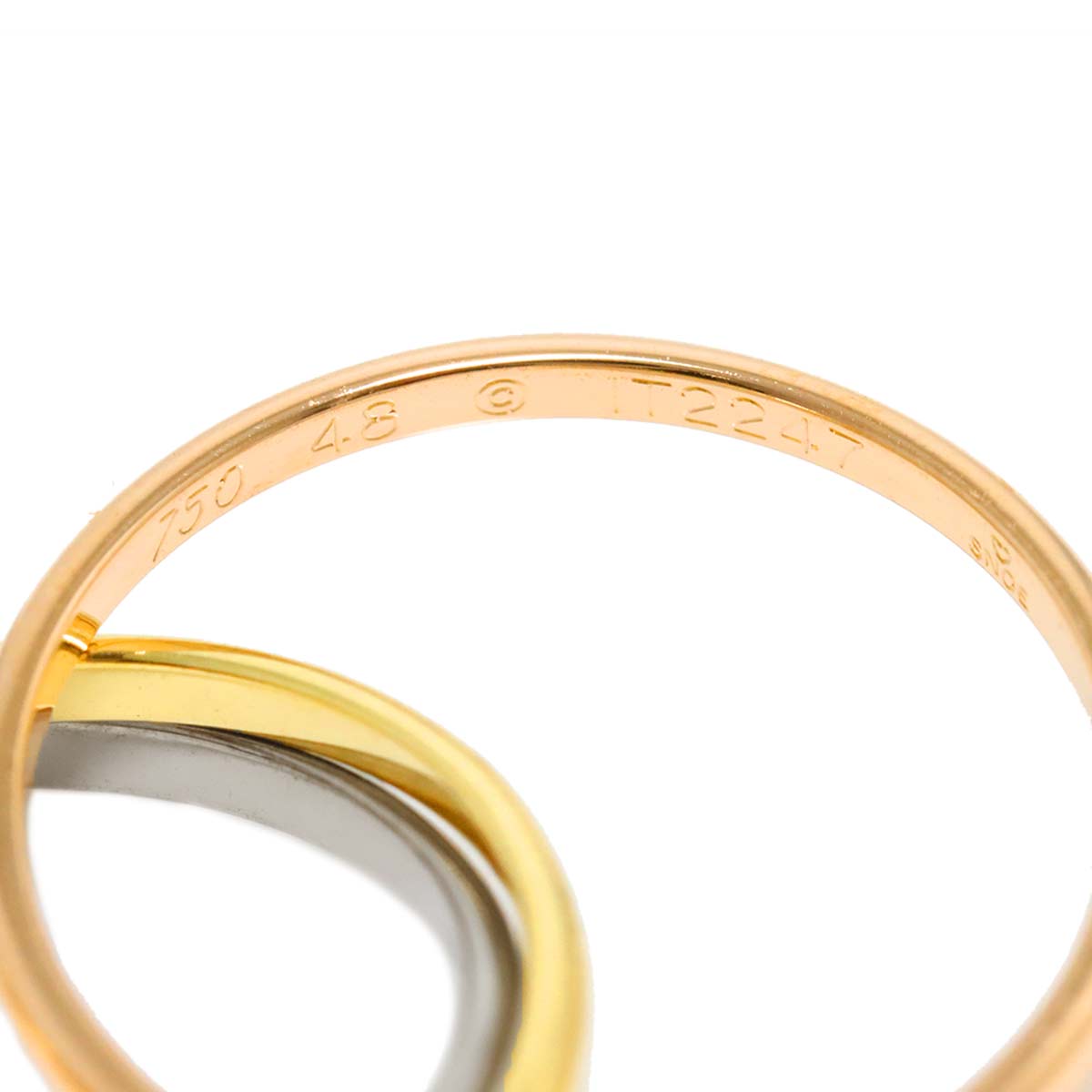 Trinity Ring 18K YG WG PG 750 Size48 4.5(US)
