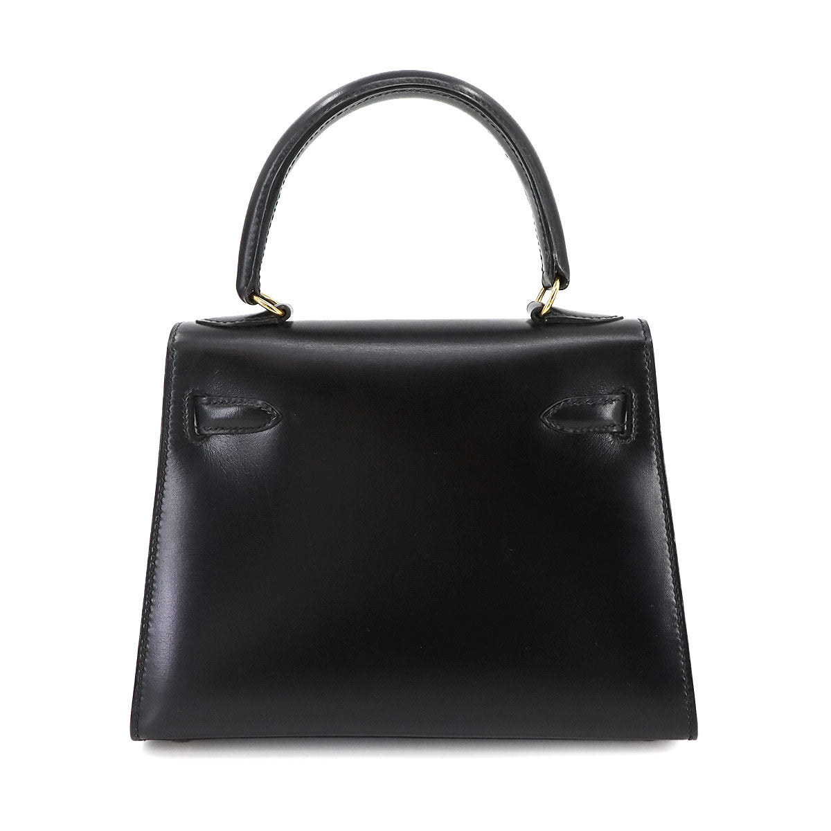 Mini Kelly 20 Hand Shoulder Bag Box Calf Leather Black Purse