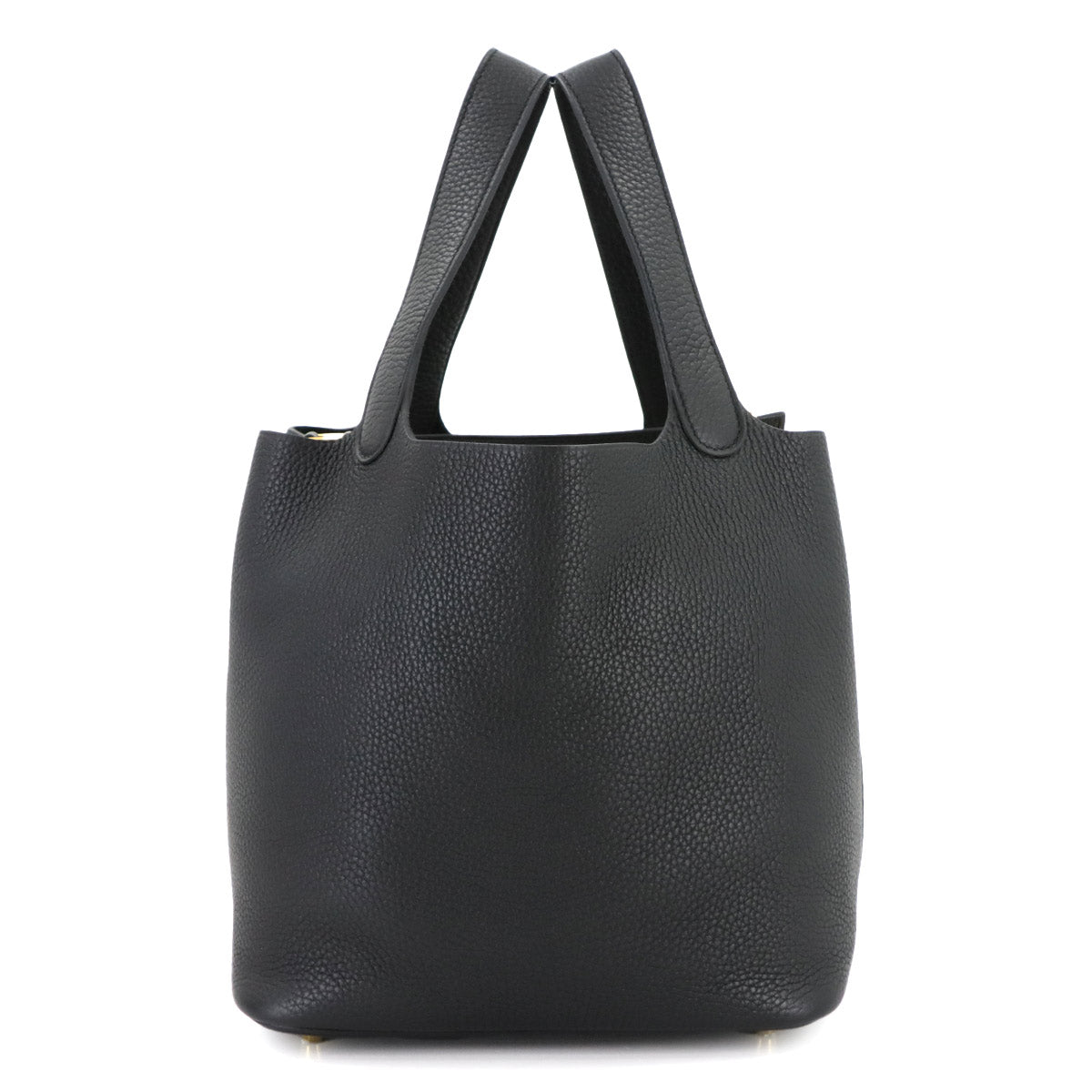 Picotin Lock MM Hand Bag Taurillon Clemence Black Purse