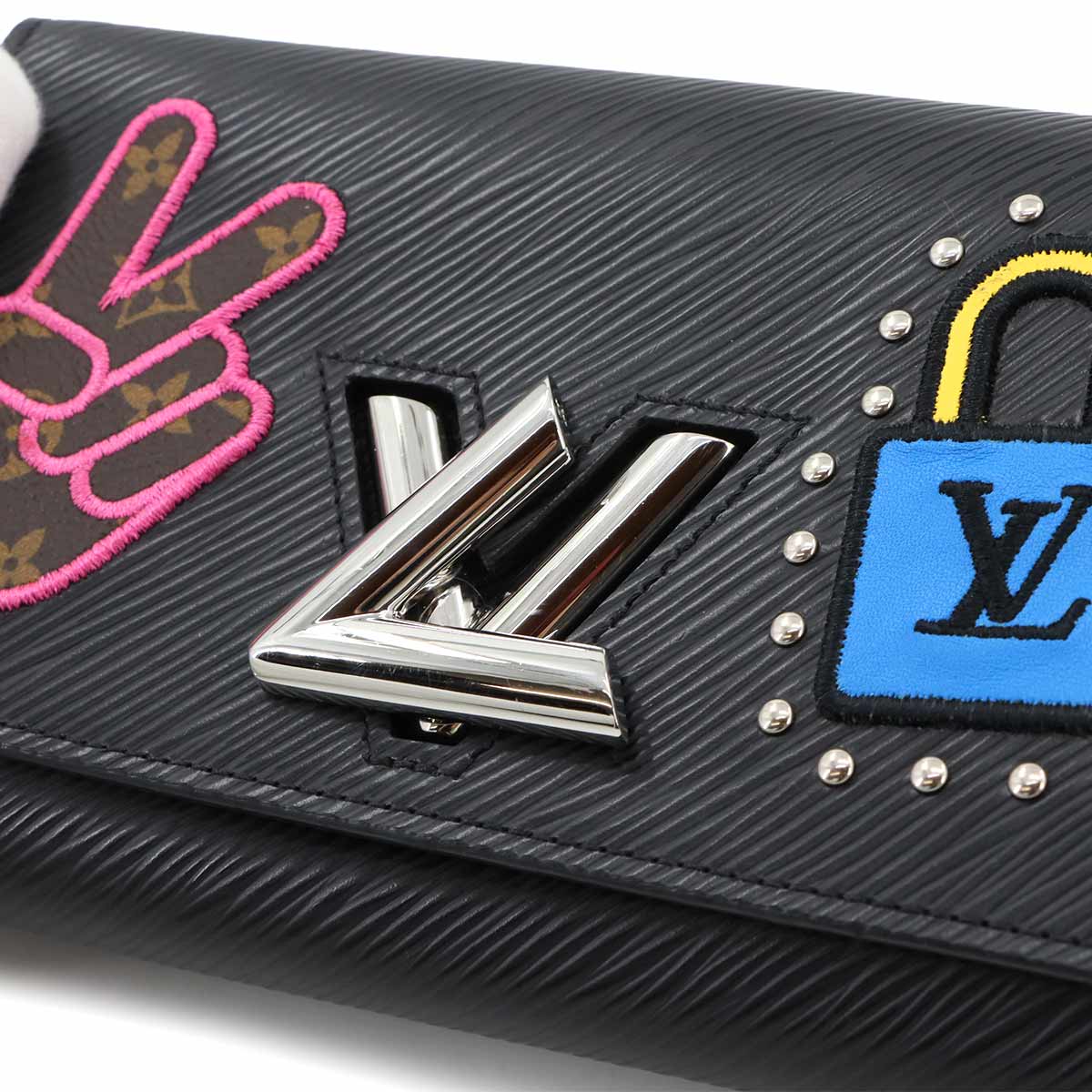 LV Stories Epi Twist Chain Wallet Leather Black M63320