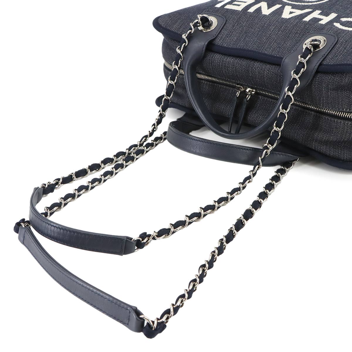 Deauville Bowling Bag 2way Hand Chain Shoulder Navy A92750