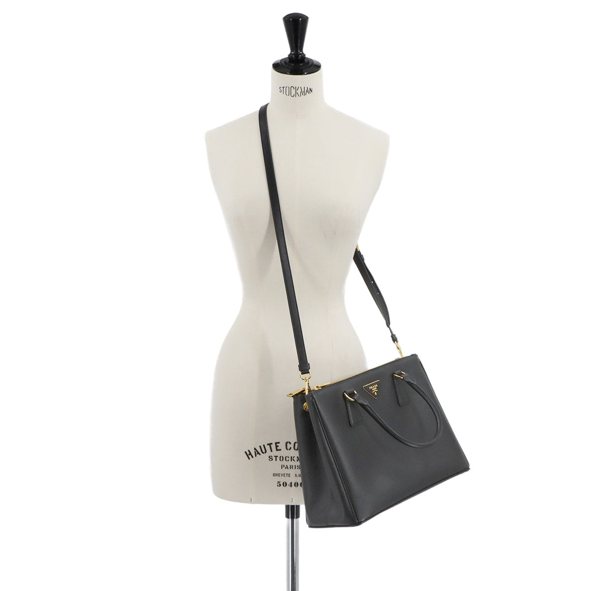 Galleria 2way Tote Shoulder Bag Saffiano Leather Black 1BA274