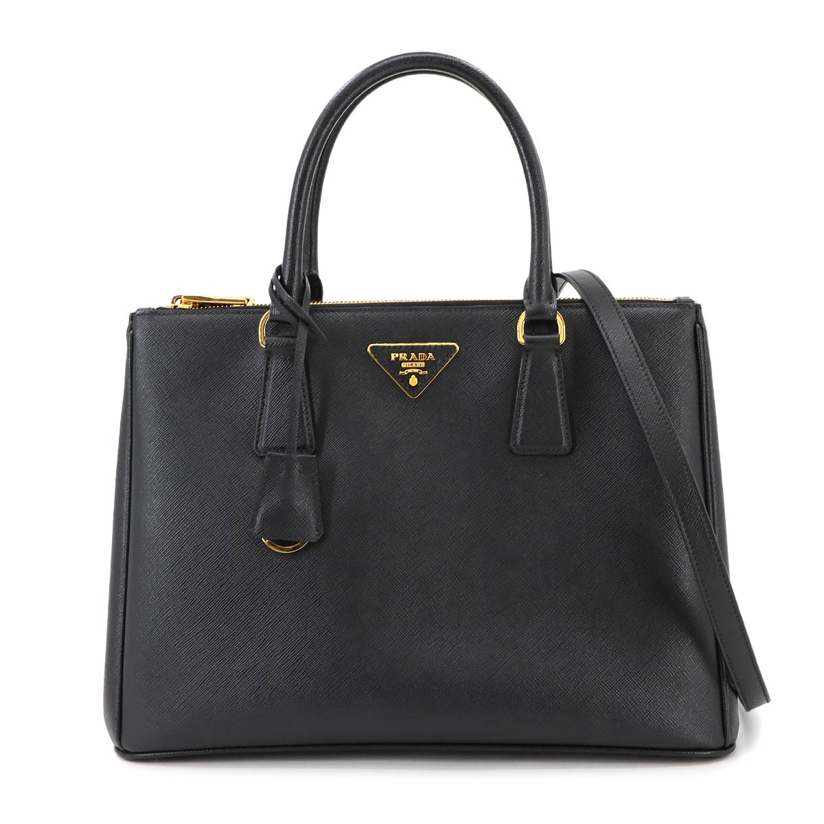 Galleria 2way Tote Shoulder Bag Saffiano Leather Black 1BA274