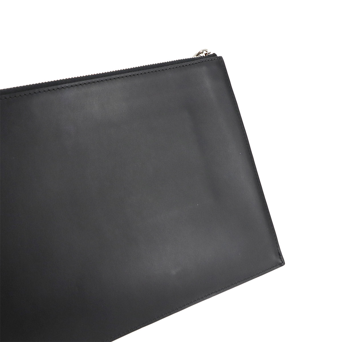 Logos Printed Clutch Bag Leather Black White 8009214