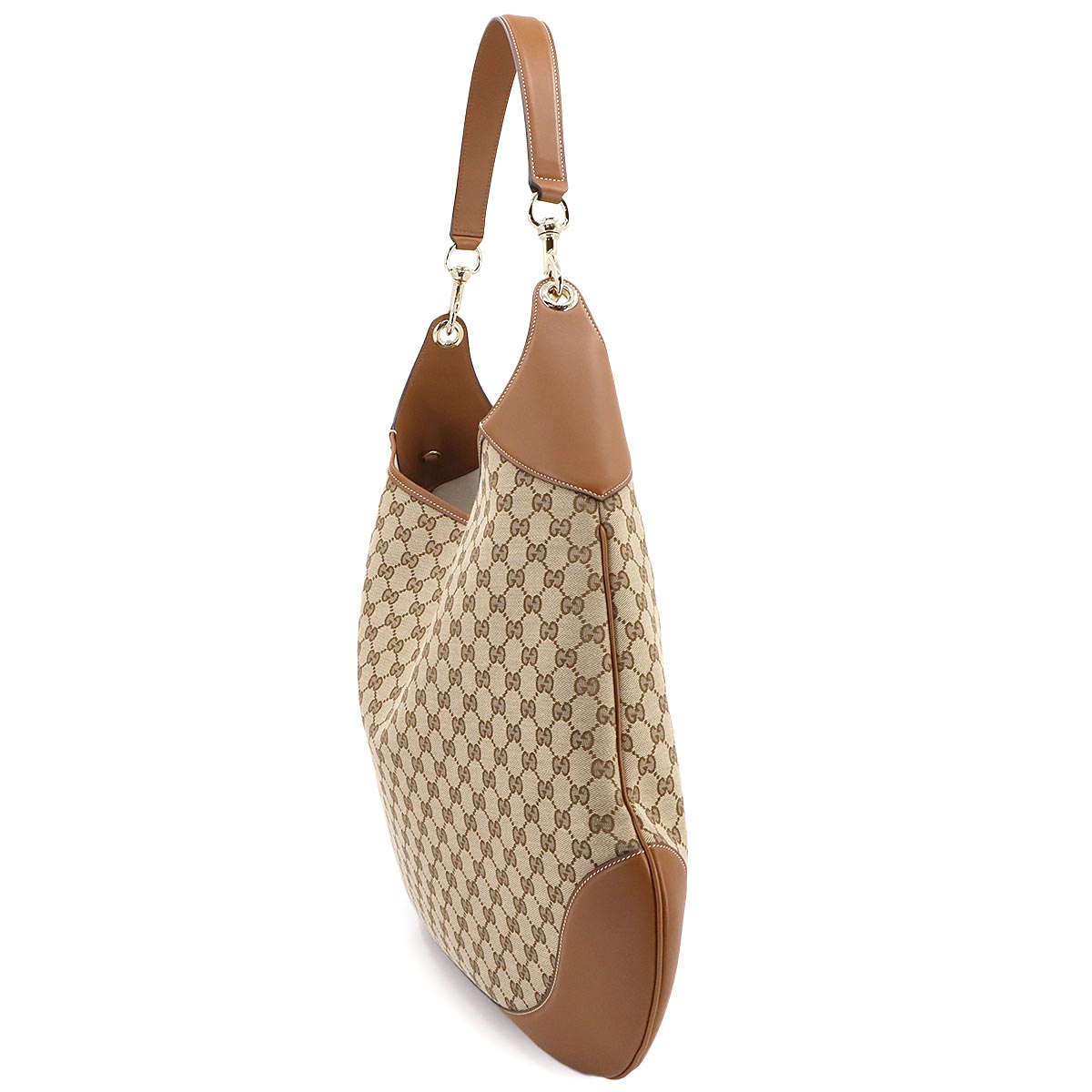 GG Canvas Shoulder Bag Leather Beige Brown 815923 Purse