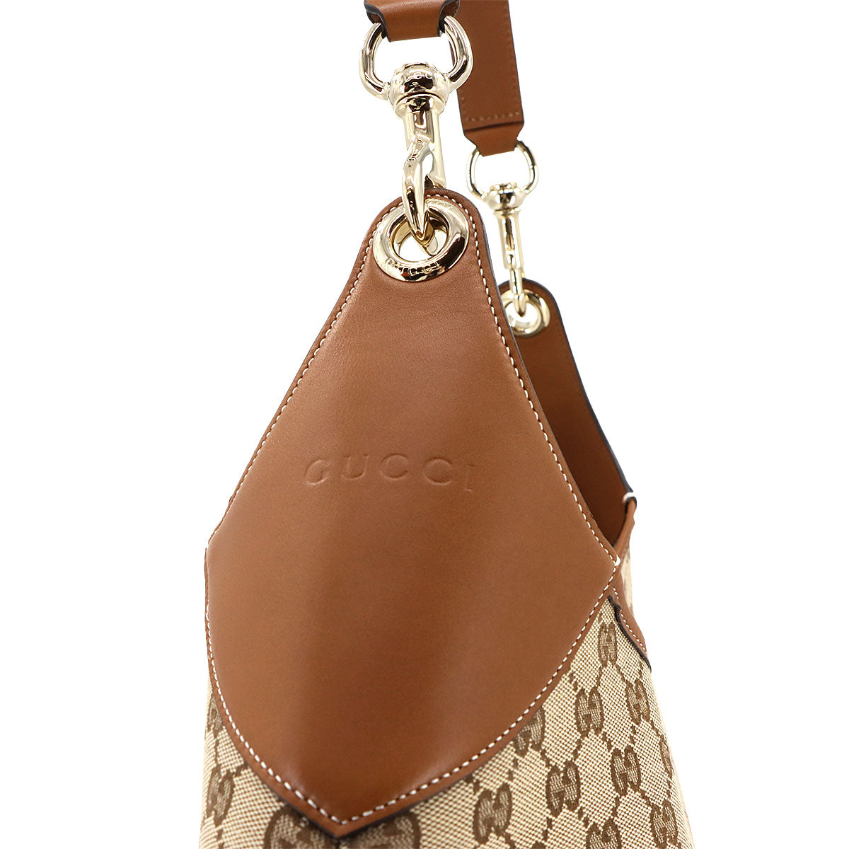GG Canvas Shoulder Bag Leather Beige Brown 815923 Purse