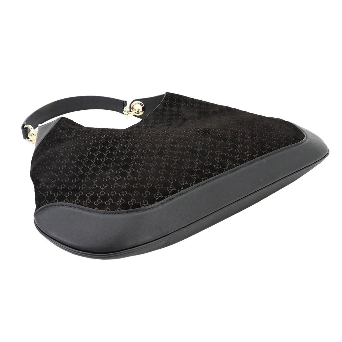 B Shoulder Bag Micro GG Suede Leather Black 834981 Purse