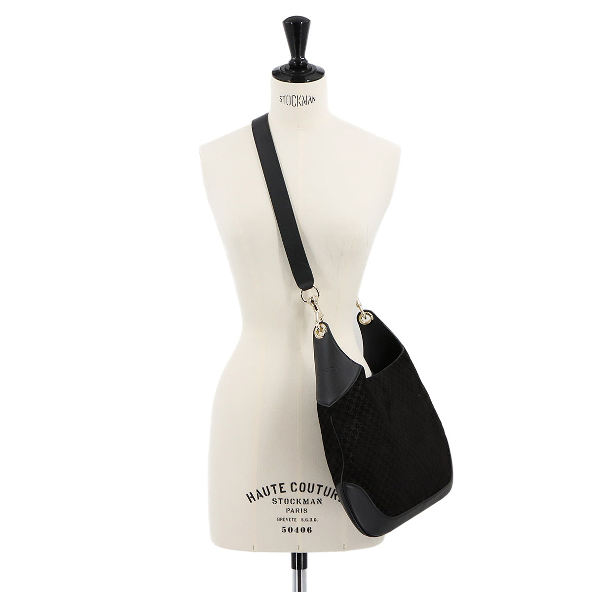 B Shoulder Bag Micro GG Suede Leather Black 834981 Purse