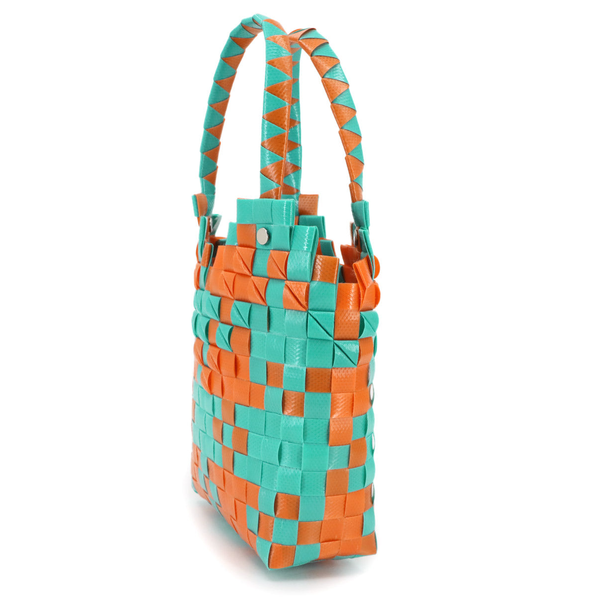 Kids Basket Hand Bag Polypropylene Green Orange