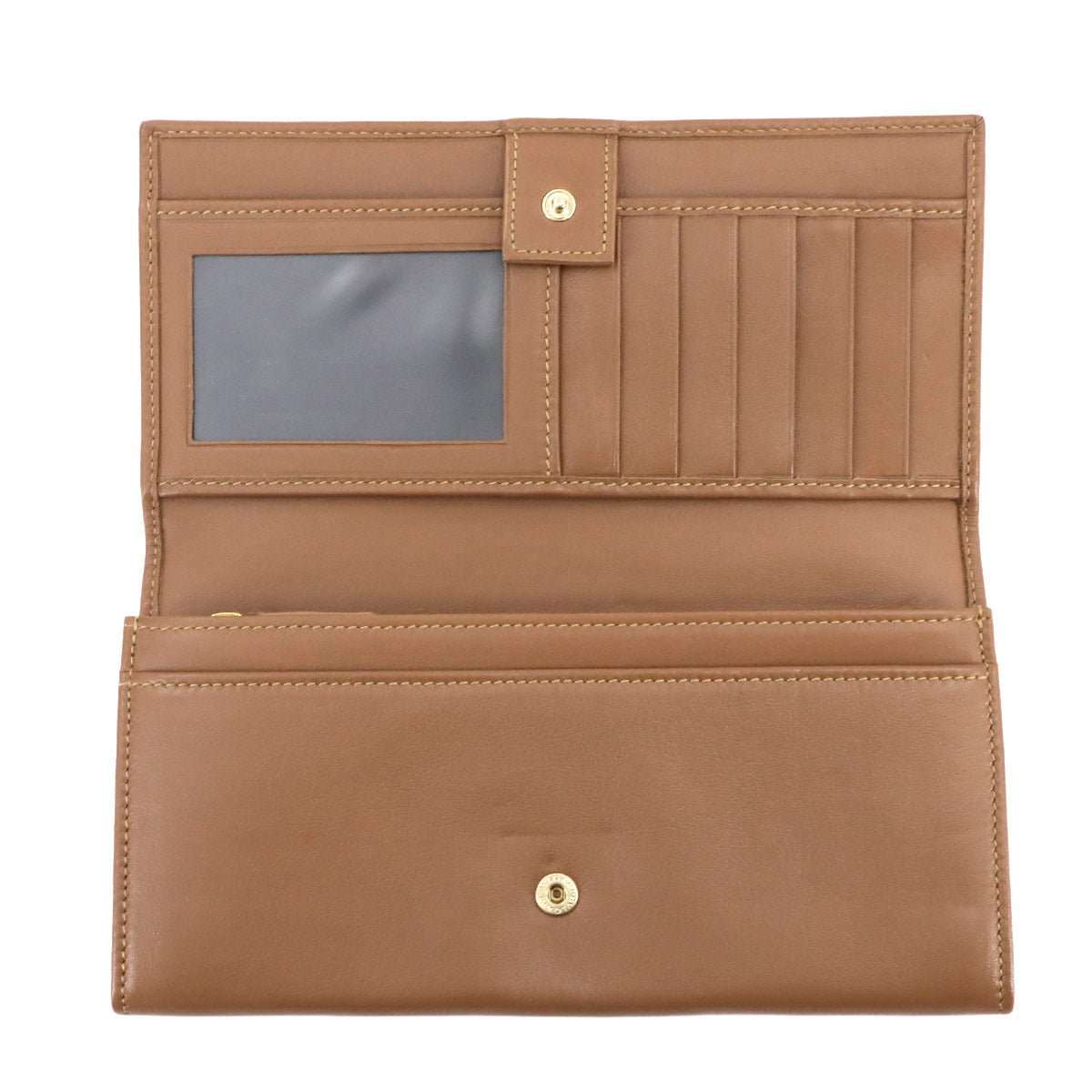 BVLGARIBVLGARI Long Wallet Leather Brwon 33625 Purse