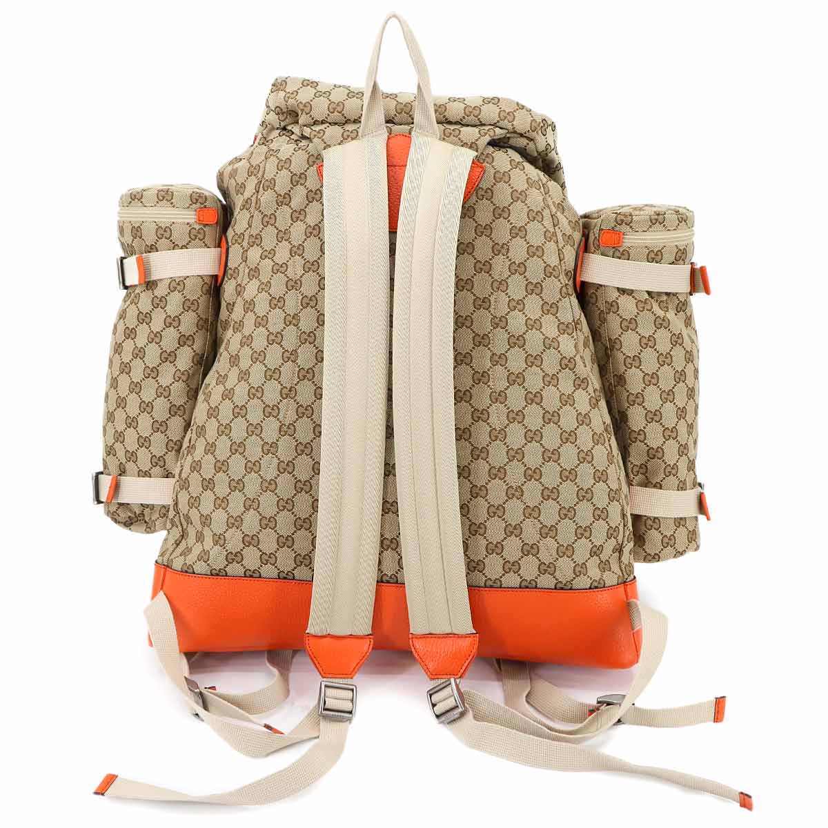 THE NORTH FACE Backpack GG Canvas Leather Beige Orange 650294