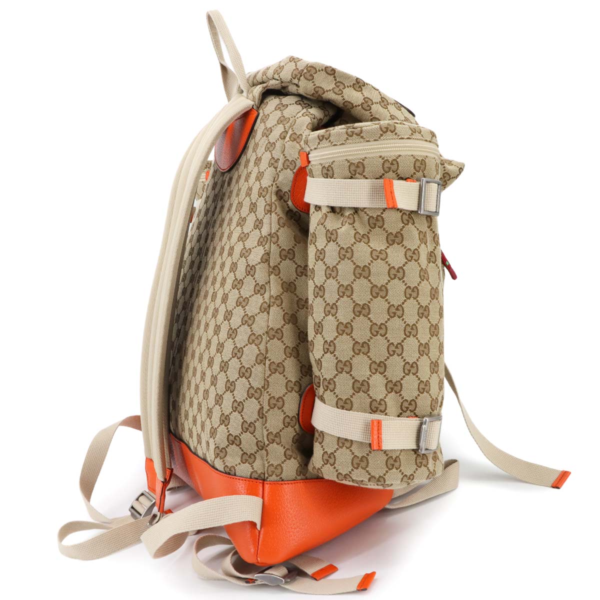 THE NORTH FACE Backpack GG Canvas Leather Beige Orange 650294