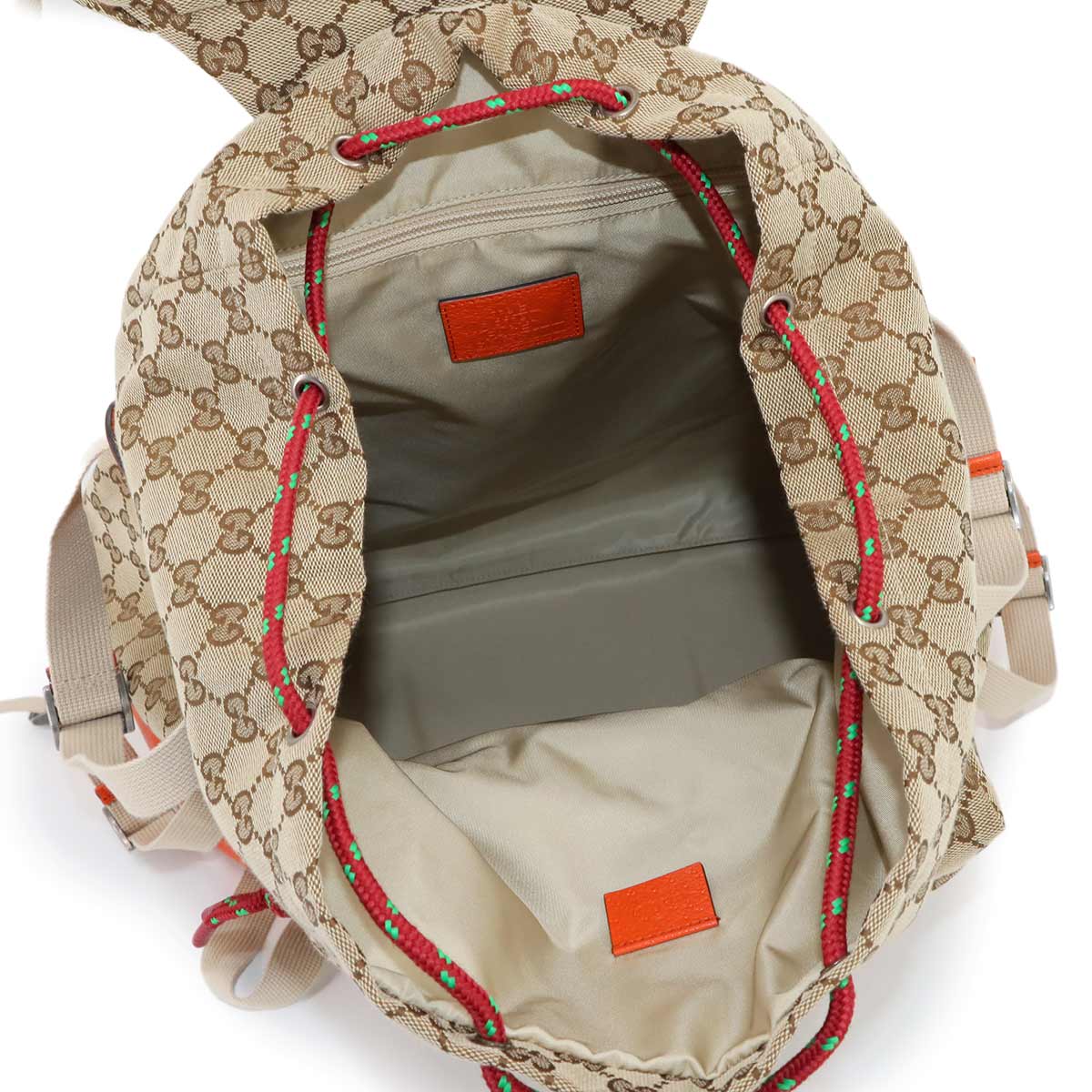 THE NORTH FACE Backpack GG Canvas Leather Beige Orange 650294