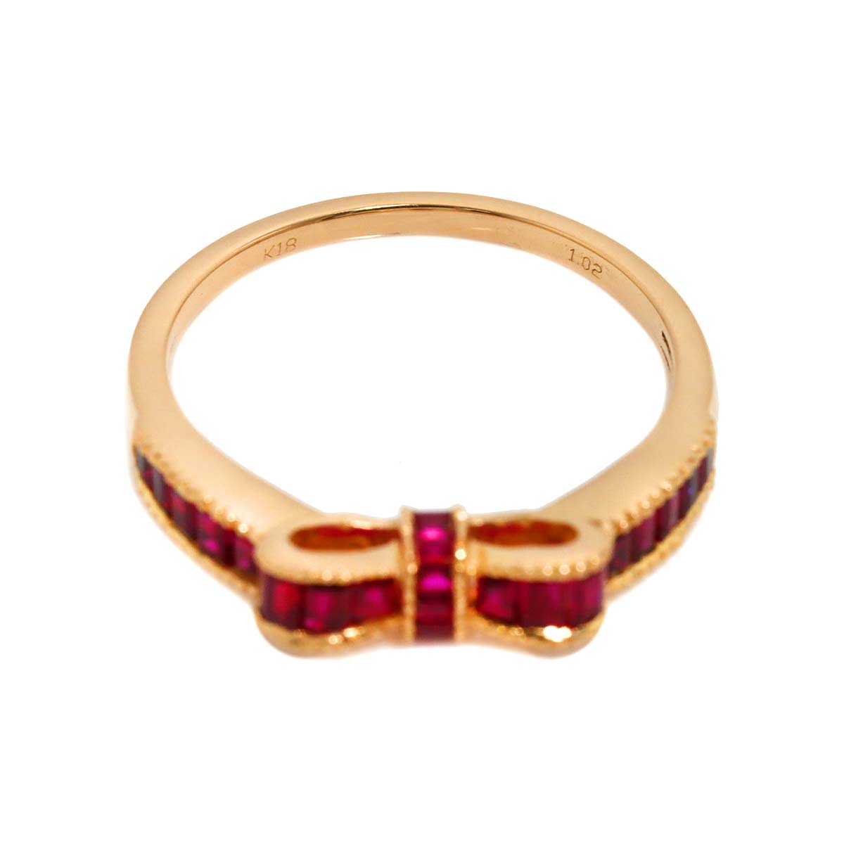 Ruby 1.02ct Ring 18K PG Pink Gold 750 9(US)