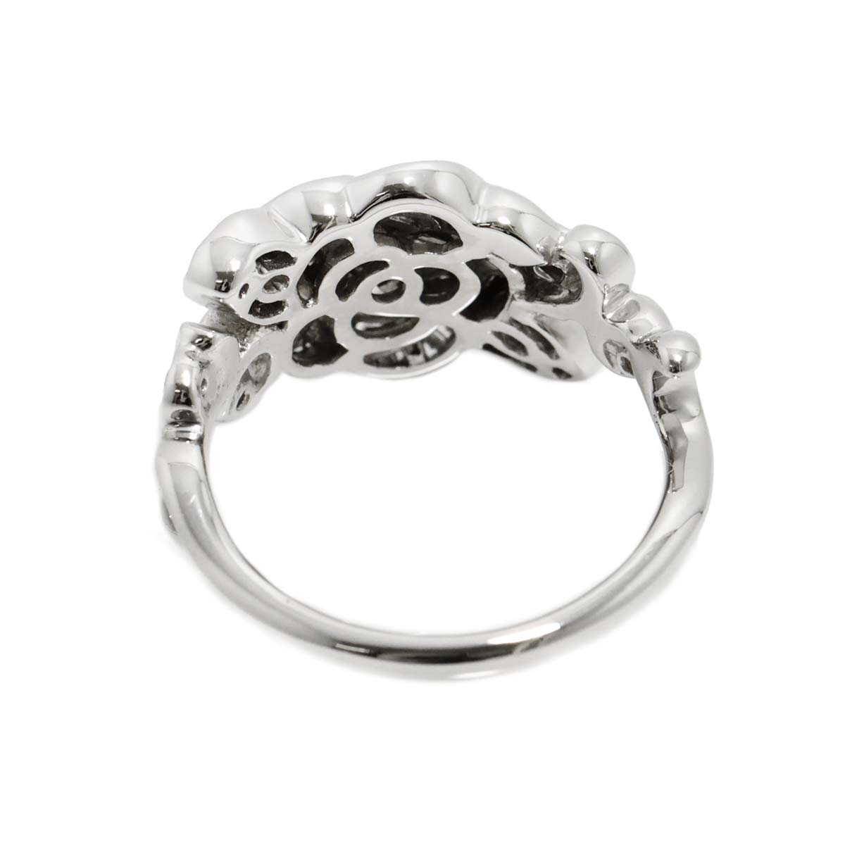 Diamond 0.26ct Ring 18K K18 WG White Gold size4(US)