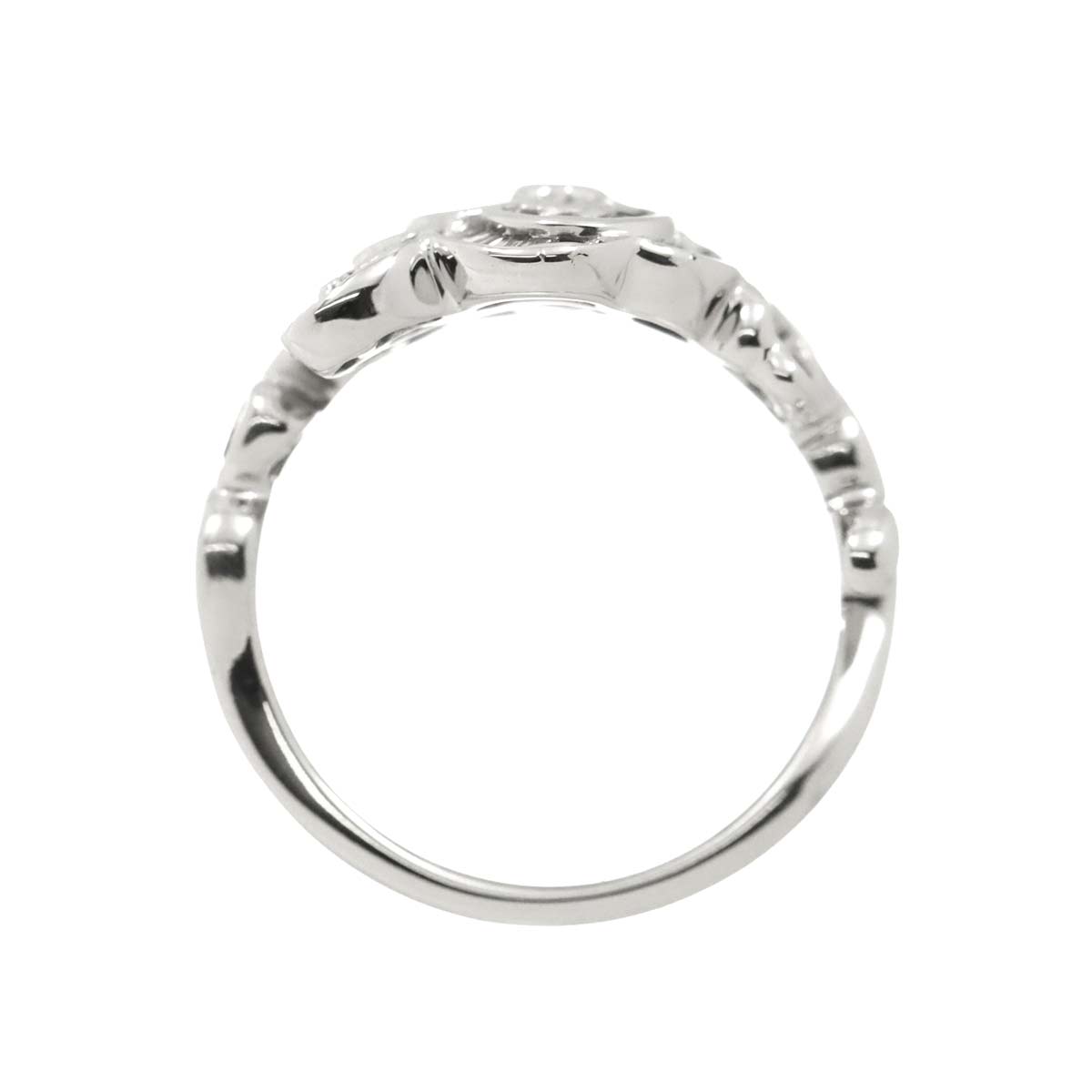 Diamond 0.26ct Ring 18K K18 WG White Gold size4(US)