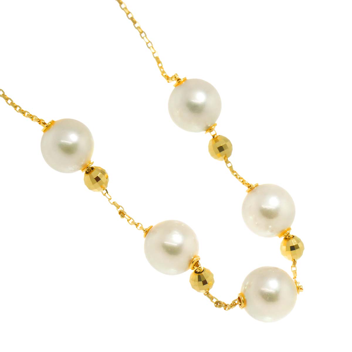 Akoya Pearl 8.1-8.4mm Necklace 18K K18 YG Yellow Gold 750