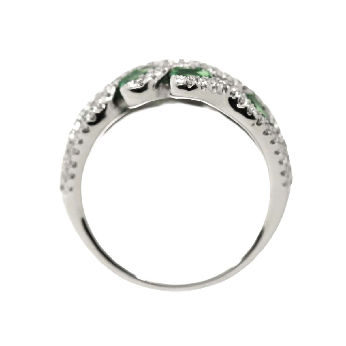 Garnet 2.57ct Diamond 0.81ct Ring 18K K18 WG White Gold size6-6.25(US)