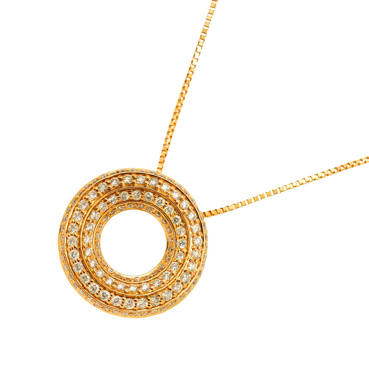 Diamond 1.00ct Necklace 18K K18 PG Pink Gold 750