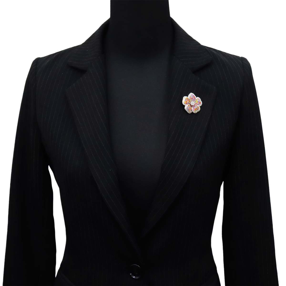 Sapphire 18.50ct Diamond 0.85ct Brooch Diamond 18K WG White Gold 750