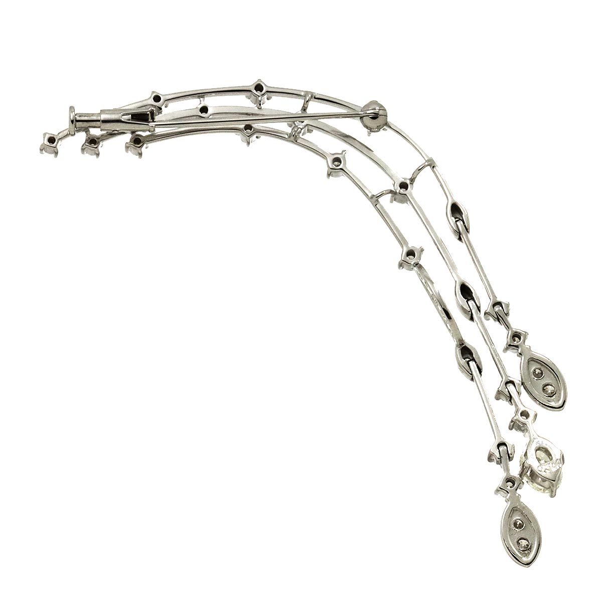 TASAKI Diamond 0.58ct/0.354ct Brooch 18K WG 750