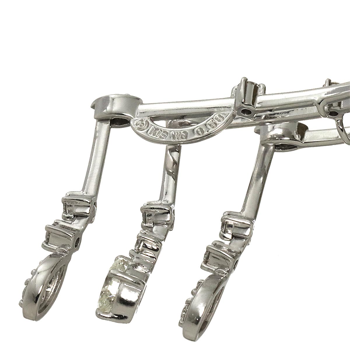 TASAKI Diamond 0.58ct/0.354ct Brooch 18K WG 750