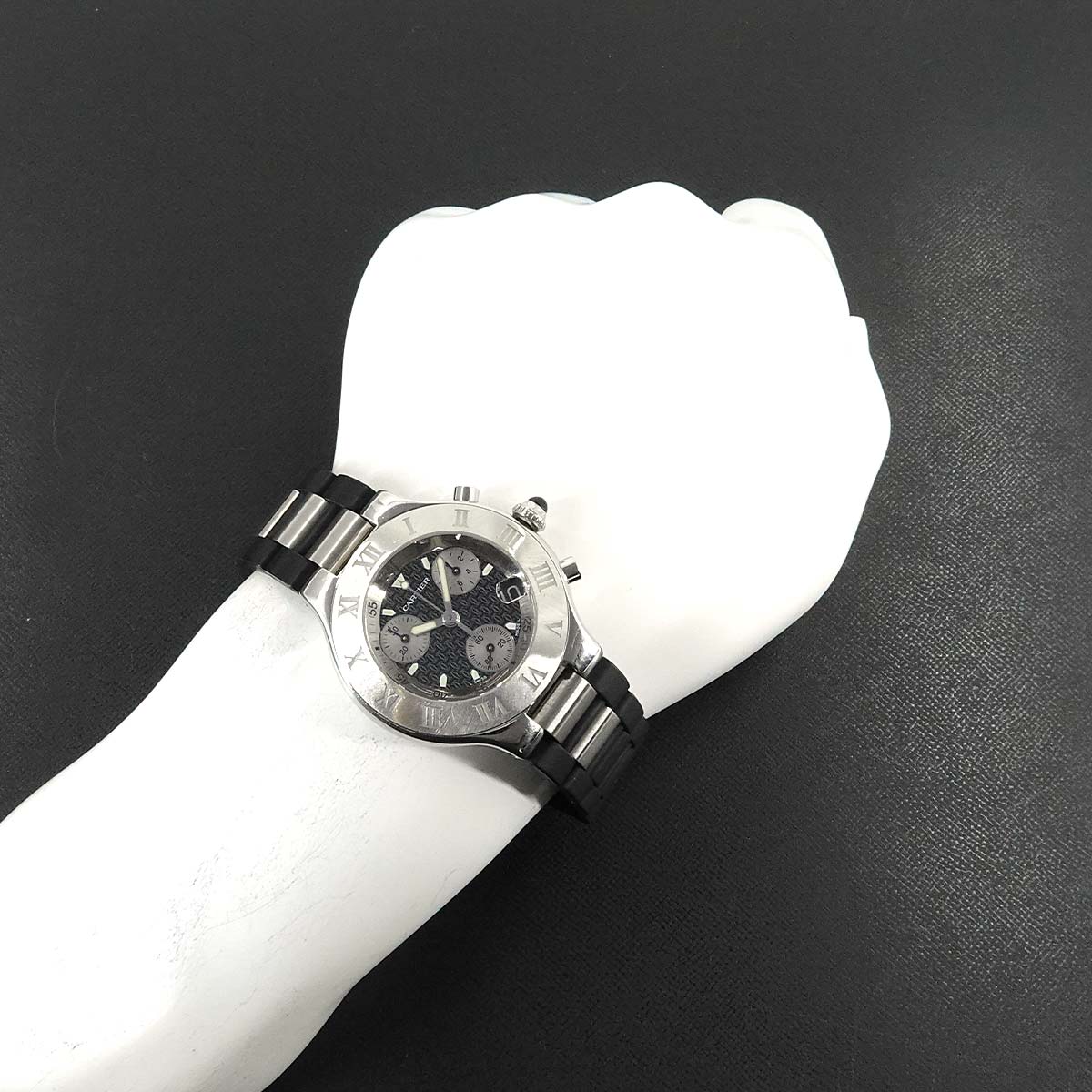 Must 21 Chronoscaph W10125U2 Quartz Black Dial Mens Watch