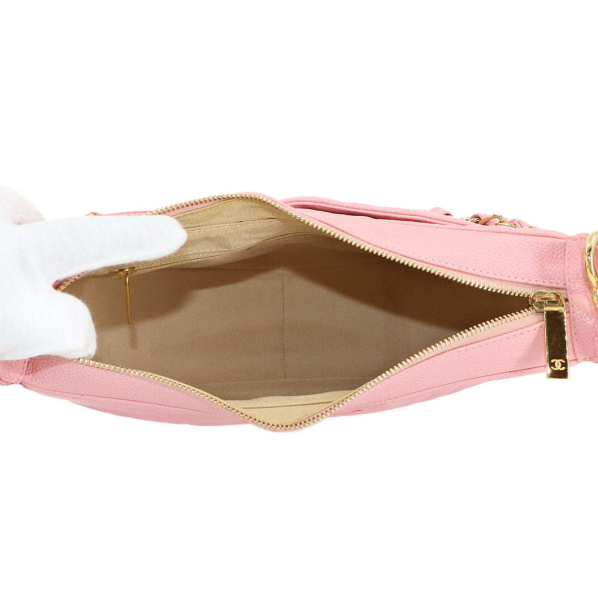 Matelasse Chain Shoulder Bag Leather Pink A20993