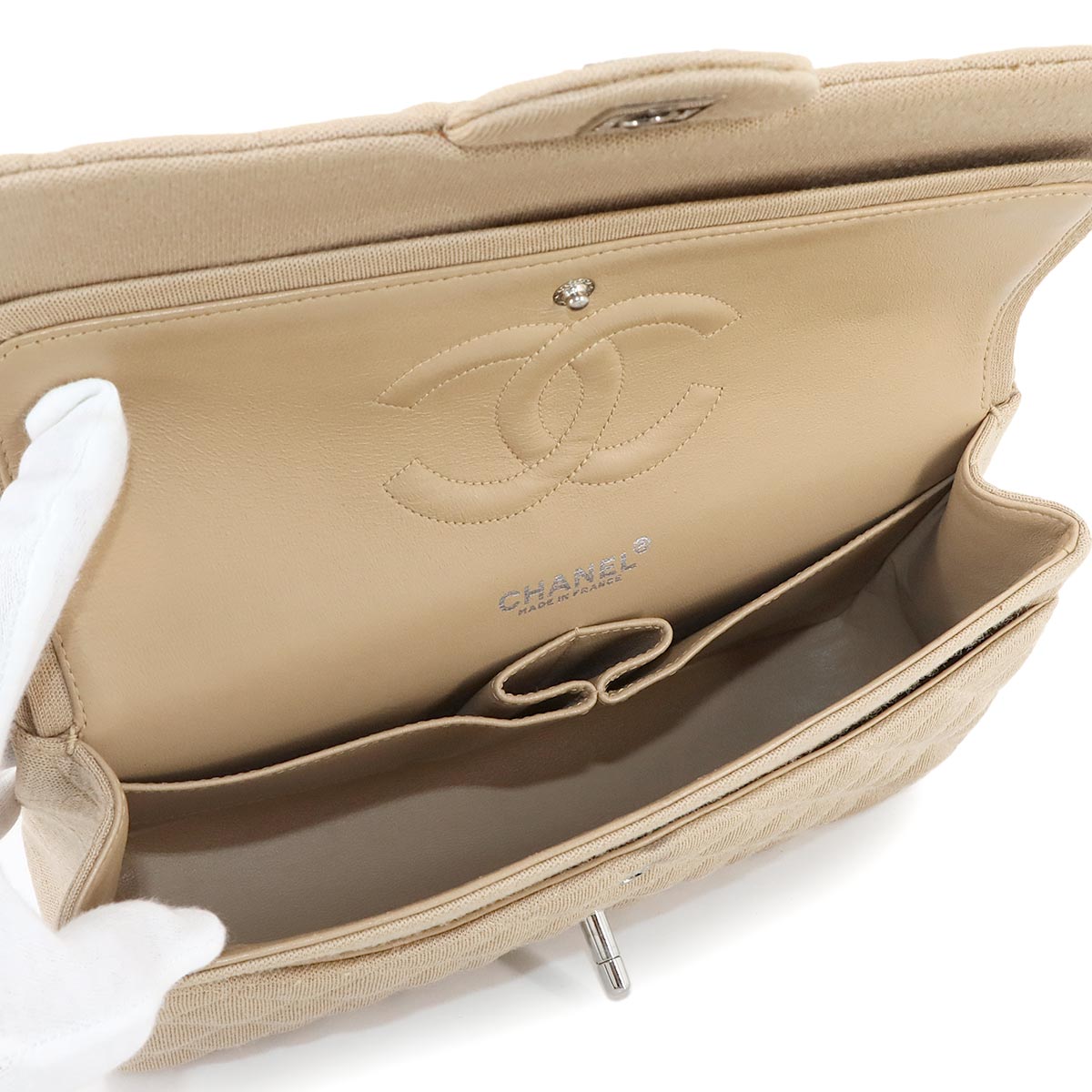 Medium Classic Double Flap Chain Bag 25cm Cotton Jersey 